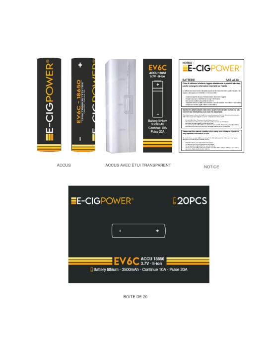 E-Cig Power - Accus EV6C-18650 3500mAh