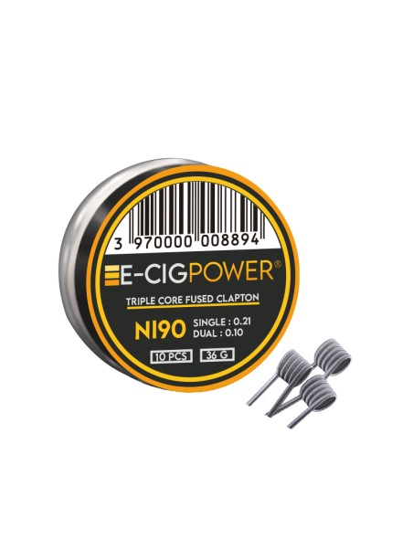 E-Cig Power - Ni90 Triple Core Fused Clapton X10